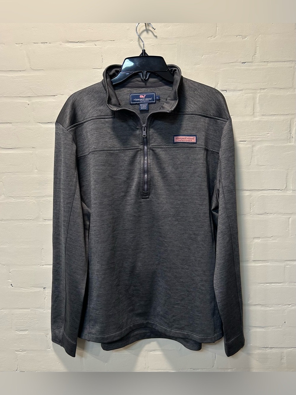 Vineyard Vines Men's Dark Charcoal Quarter-Zip Pullover